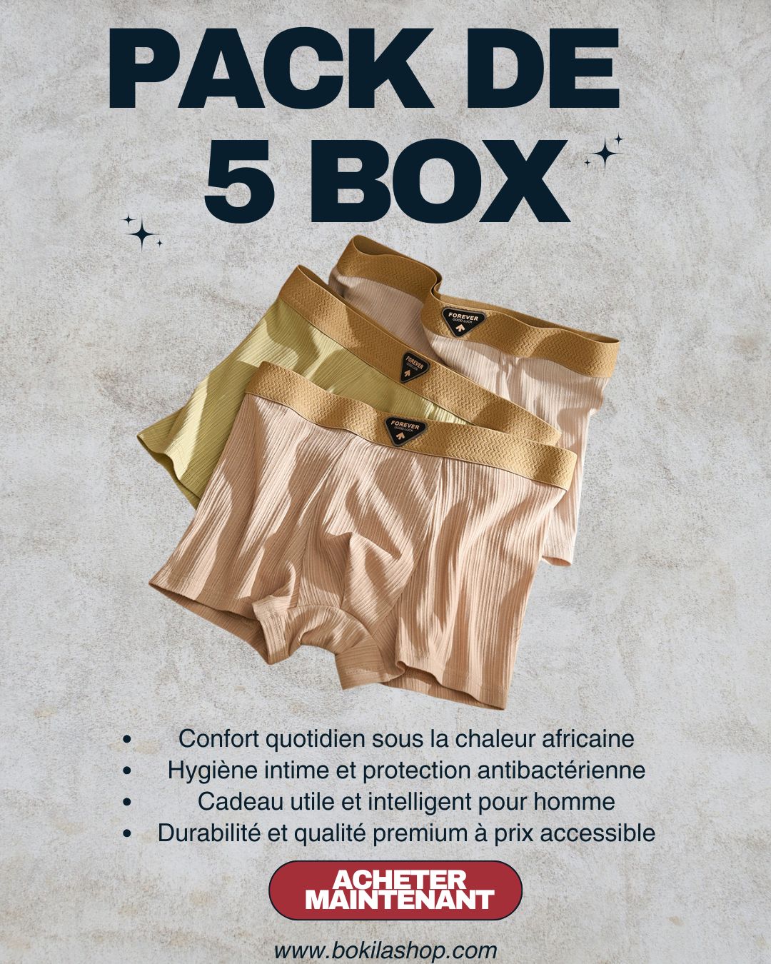 Boxer Homme Côtelé Ultra Doux – 5 Couleurs Confort & Style