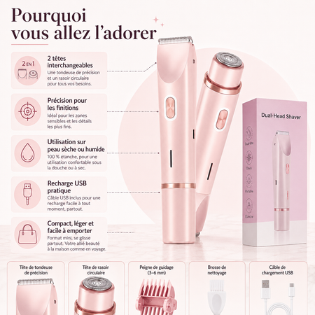 Rasoir Électrique 2 en 1 Rechargeable
