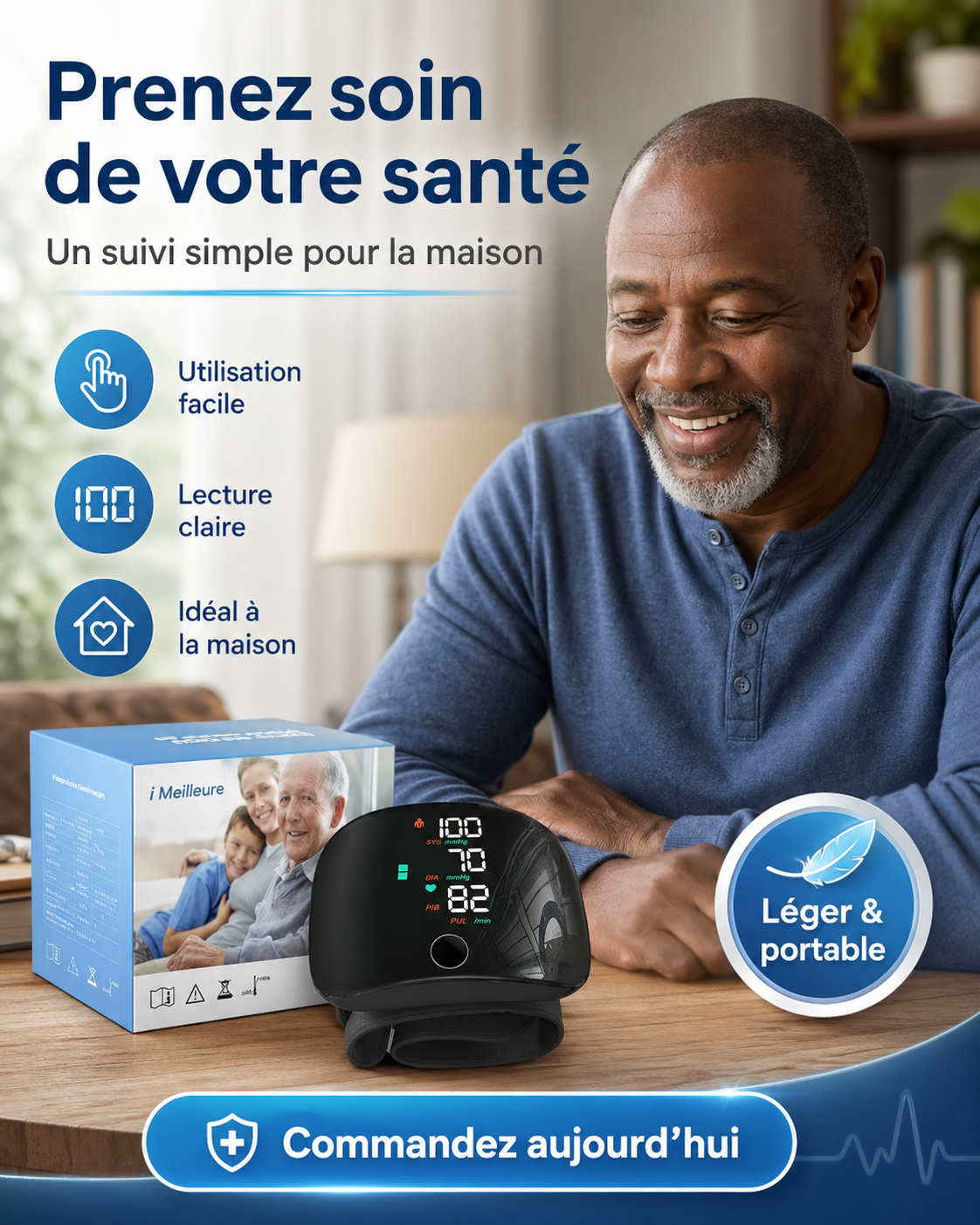 💙 TENSIOMÈTRE ÉLECTRIQUE À POIGNET – SURVEILLE TON CŒUR, PROTÈGE TA VIE 💙