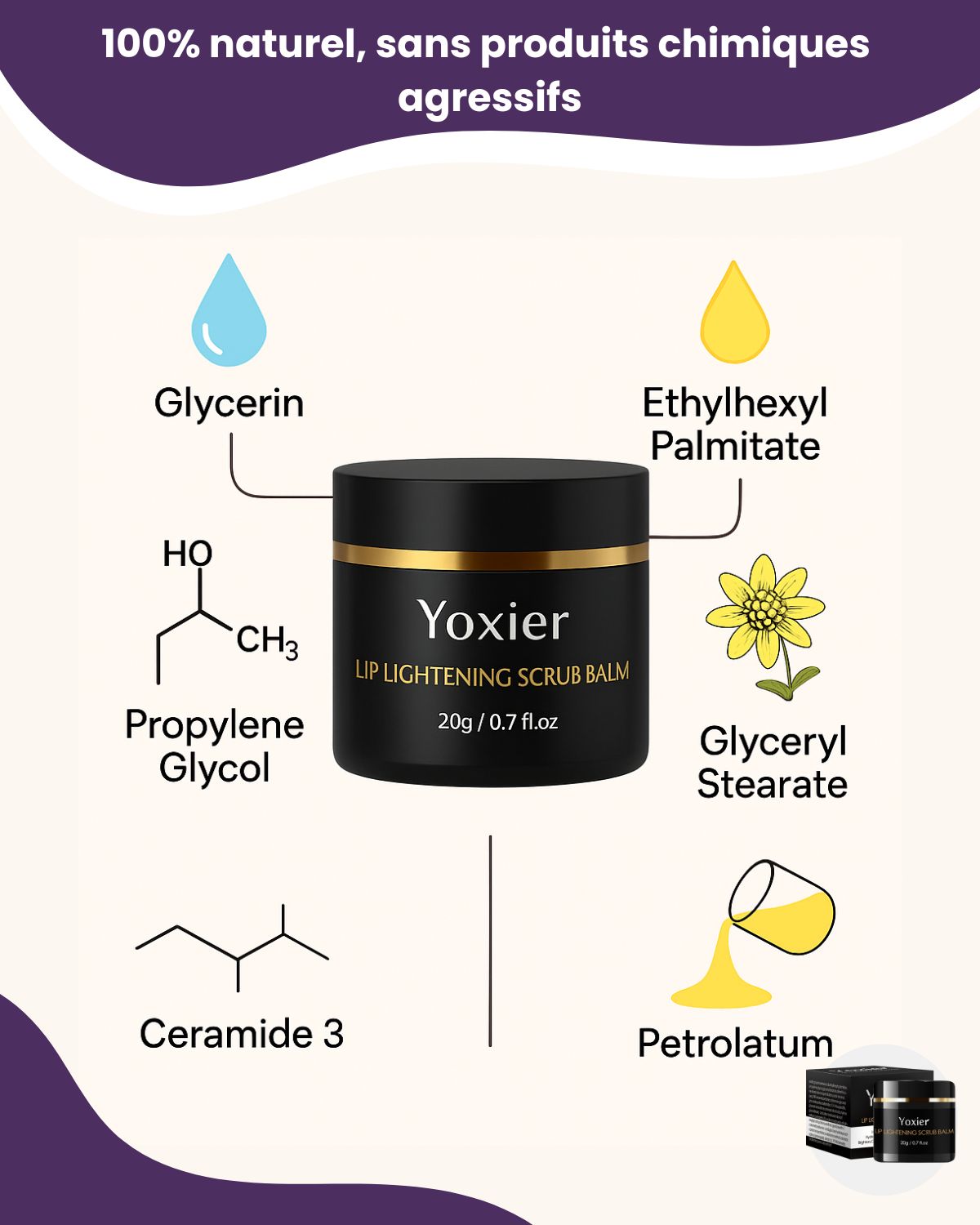 Yoxier Baume Éclat Lèvres Rose
