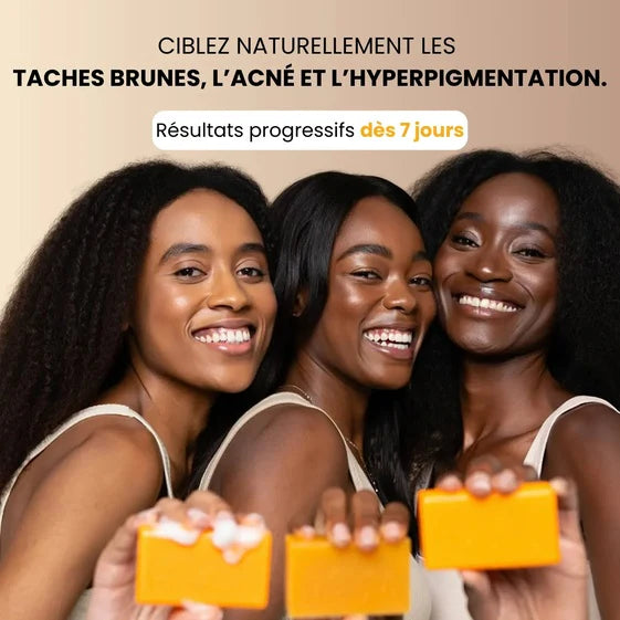 Promotion Fête du Travail Savon Éclaircissant Curcuma & Kojic – Anti‑Taches et Teint Lumineux