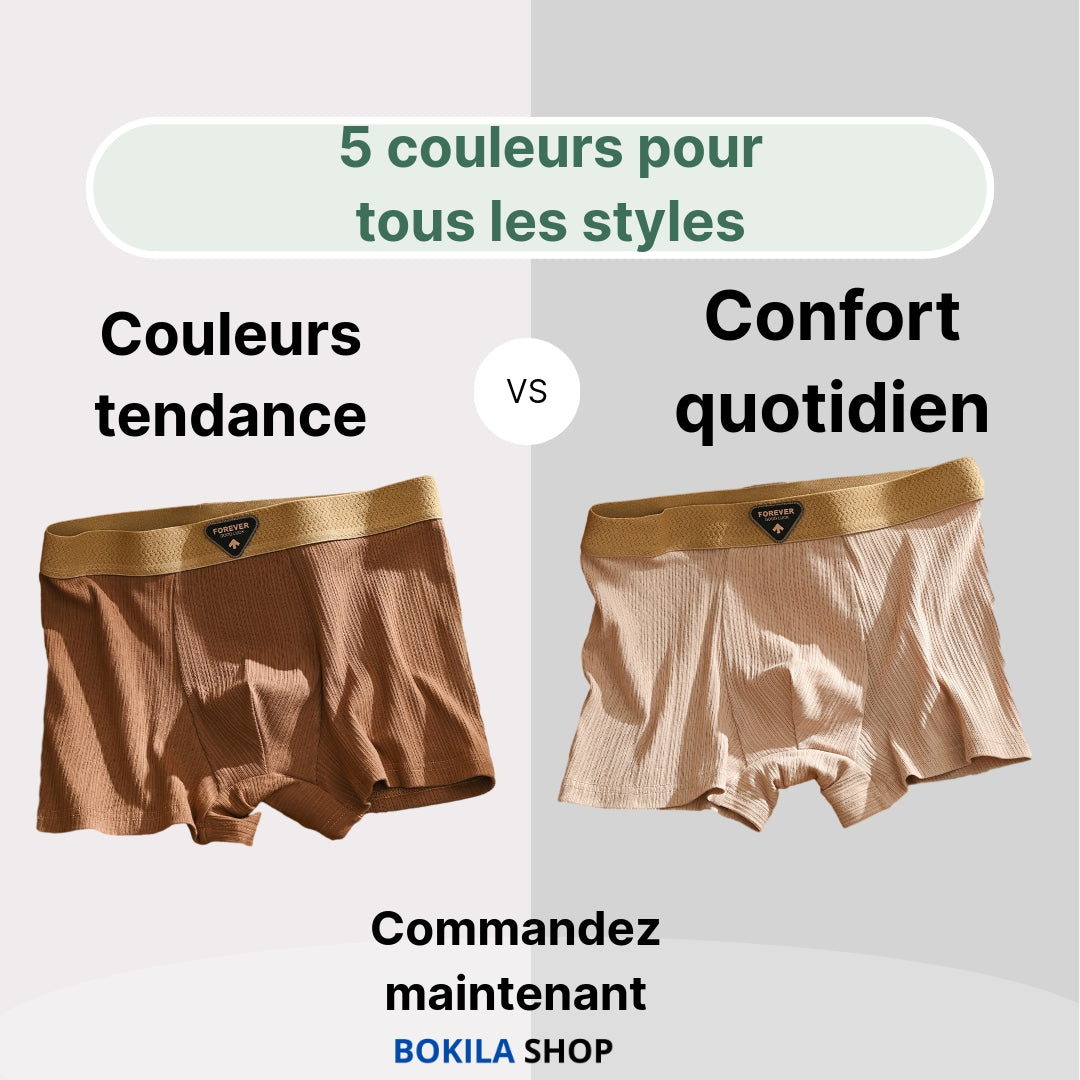 Boxer Homme Côtelé Ultra Doux – 5 Couleurs Confort & Style