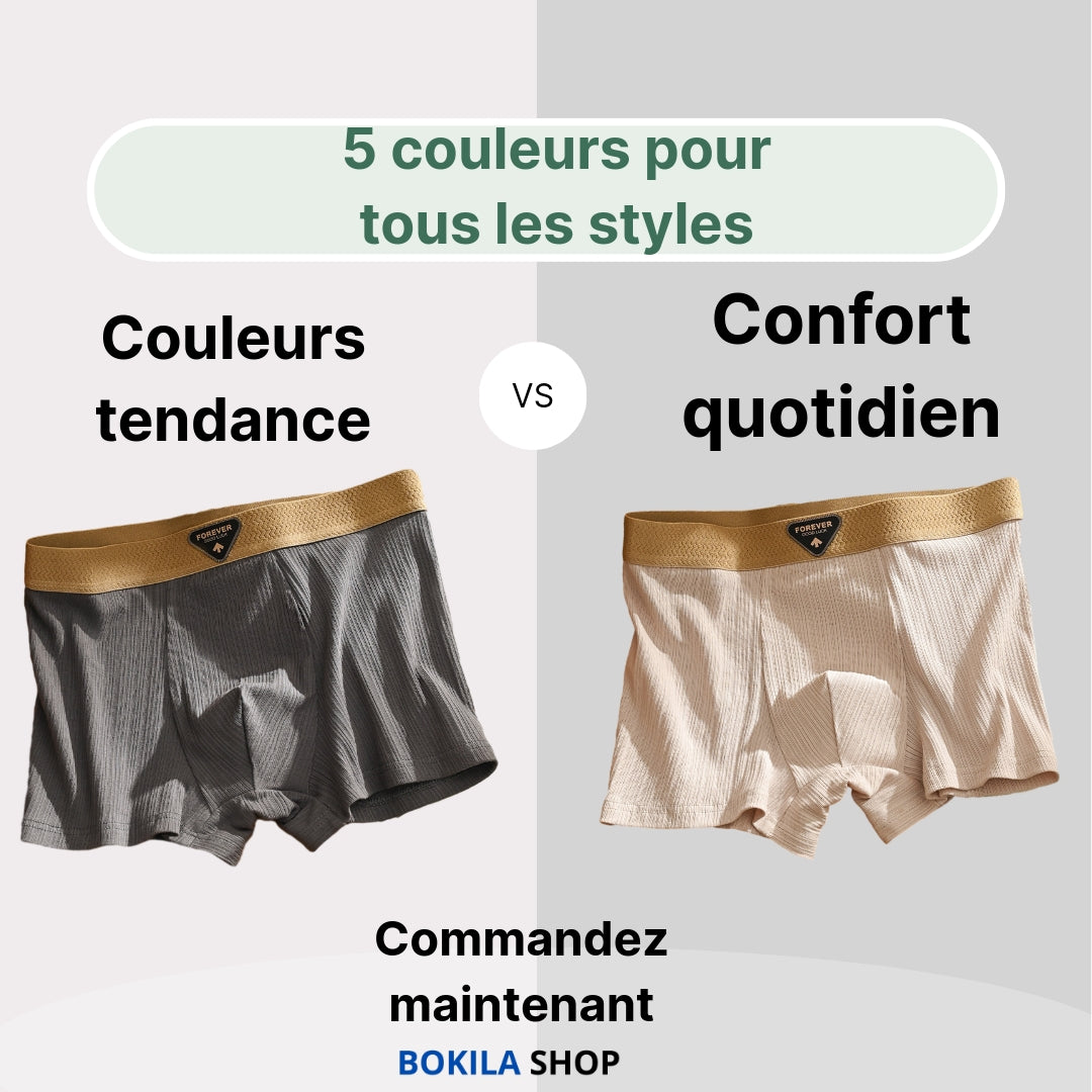 Boxer Homme Côtelé Ultra Doux – 5 Couleurs Confort & Style