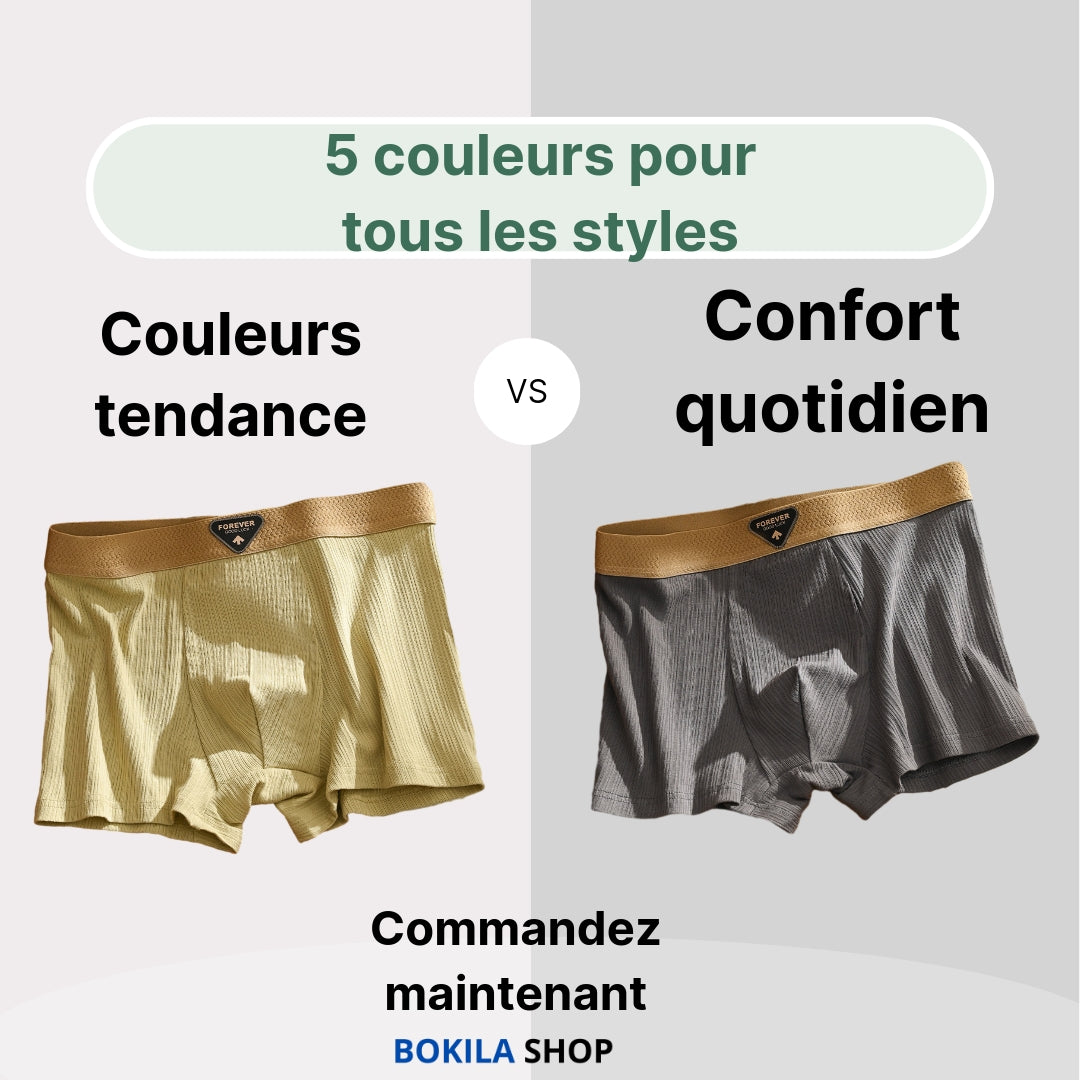 Boxer Homme Côtelé Ultra Doux – 5 Couleurs Confort & Style